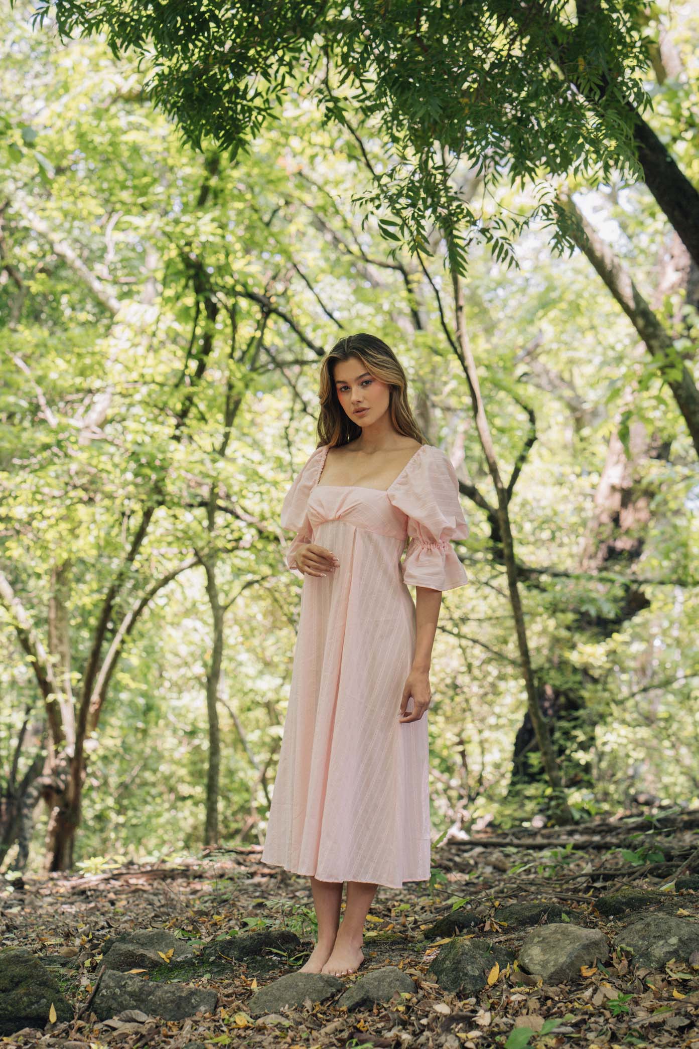 strapless open back dress Marlene Mini Dress - Pink Rose Brocade main image 1